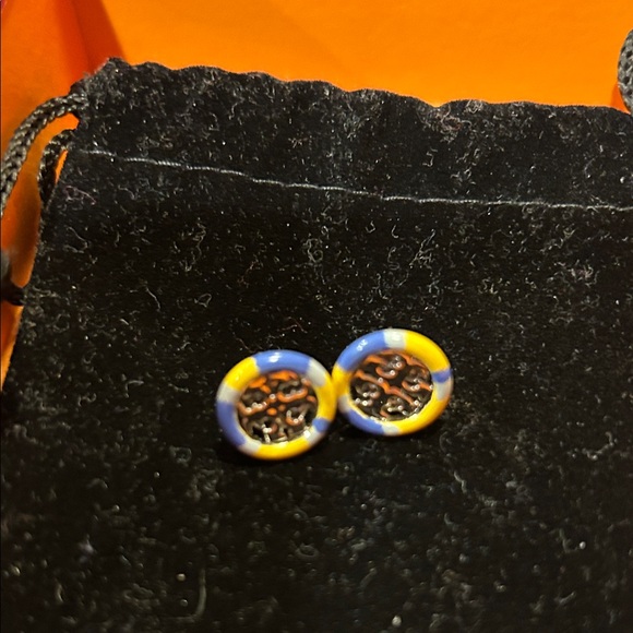 Tory Burch Jewelry - Tory Burch Blue and Yellow Earrings